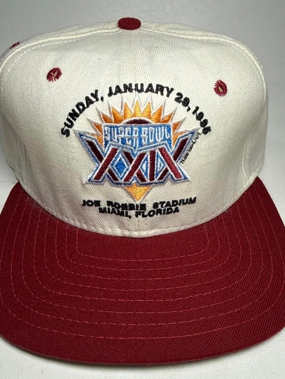 Vtg Super Bowl 29 XXIX 1995 Snapback Hat Embroidered NFL Football Cap 49ers Char